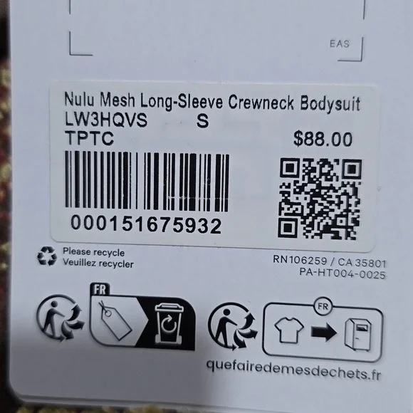 NWT Lululemon Wundermost Nulu Mesh Long-Sleeve Crewneck Bodysuit Taupetastic - Picture 3 of 9